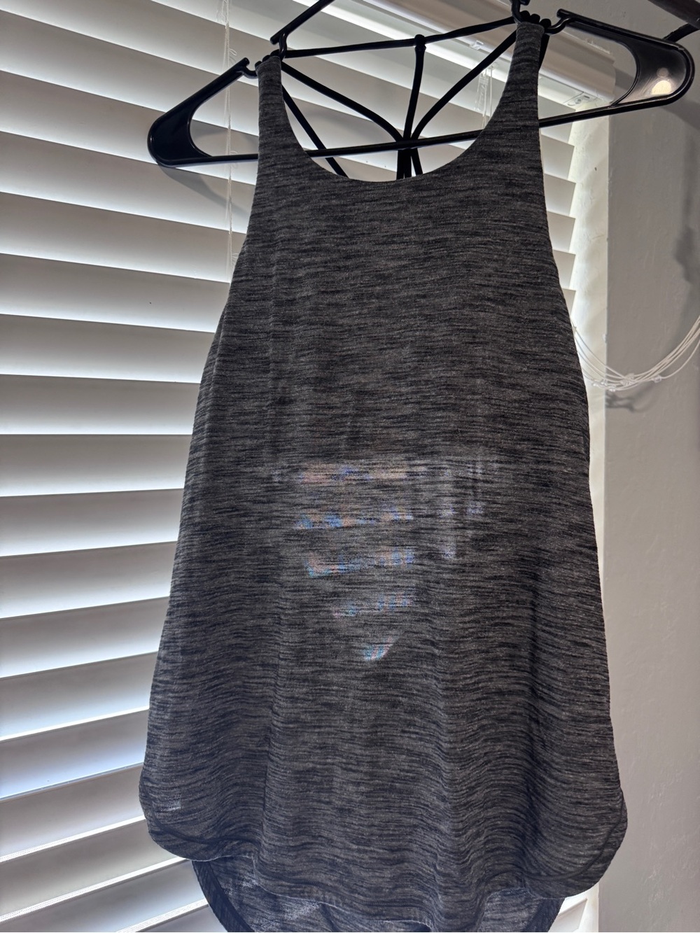 lululemon athletica Heathered Gray Strappy Back Tank Top